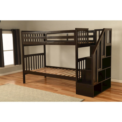 Kelcie Twin-Full Bunk Bed Dark Chocolate - KODIAK