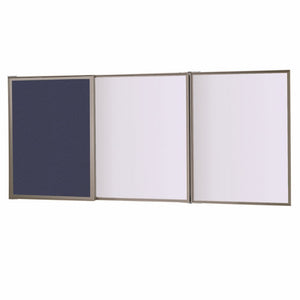 Ghent VisuALL PC Whiteboard Cabinet with Fabric Bulletin Board Exterior Doors, Gray