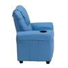 Contemporary Light Blue Vinyl Kids Recliner with Cup Holder and Headrest - Flash Furniture