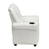 Contemporary White Vinyl Kids Recliner with Cup Holder and Headrest - Flash Furniture