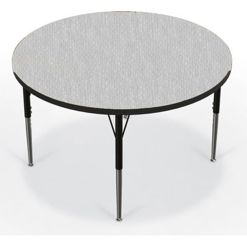 Activity Table - 42'' Round - Gray Nebula Top Surface - Black Edgeband - BALT