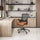Mid-Back Mesh Task Office Chair with Height Adjustable Arms. Color: Brown - Techni Mobili