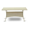 Wicker Patio Table Natural Linen, OSLTG03 - East West Furniture