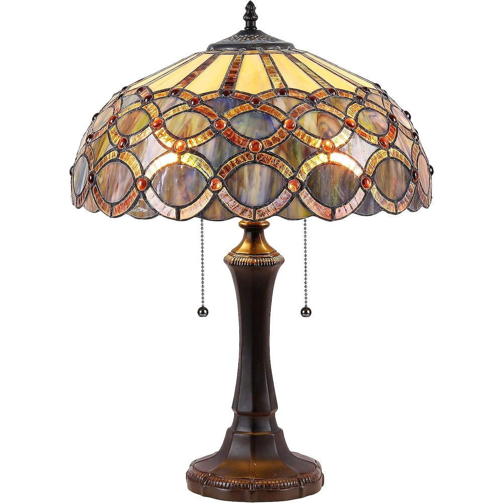PRISMA Tiffany-style 2 Light Table Lamp 16'' Shade - CHLOE Lighting