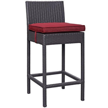 East End Imports EEI-1006-EXP-RED Lift Outdoor Patio Fabric Bar Stool- Espresso Red