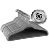 Elama Home  50 Piece Flocked Velvet Clothes Hangers with Stainless Steel Swivel Hooks in Gray