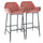 Elama  2 Piece Velvet Bar Stool in Blush Pink with Black Legs