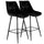 Elama  2 Piece Velvet Tufted Bar Chair in Black with Metal Legs