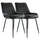 Elama  2 Piece Faux Leather Tufted Chair in Black with Black Metal Legs