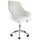 Elama  Adjustable Faux Leather Rolling Office Chair in White with Chrome Finish
