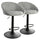 Elama  2 Piece Cloth Adjustable Bar Stool Set in Gray with Black Base