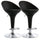 Elama  2 Piece Adjustable Plastic Bar Stool in Black with Chrome Base