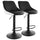Elama  2 Piece Faux Leather Adjustable Bar Stool in Black and White with Black Base