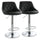 Elama  2 Piece Diamond Stitched Faux Leather Bar Stool in Black with Chrome Base and Adjustable Height