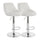 Elama  2 Piece Diamond Stitched Faux Leather Bar Stool in White with Chrome Base  and Adjustable Height