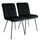 Elama  2 Piece Velvet Tufted Accent Chairs in Black with Black Metal Legs