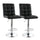 Elama  2 Piece Square Tufted Faux Leather Adjustable Bar Stool in Black with Chrome Base