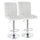 Elama  2 Piece Square Tufted Faux Leather Adjustable Bar Stool in White with Chrome Base