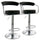 Elama  2 Piece Faux Leather Retro Adjustable Bar Stool in Black with Chrome Handles and Base