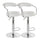 Elama  2 Piece Faux Leather Retro Adjustable Bar Stool in White with Chrome Handles and Base