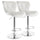 Elama  2 Piece Diamond Tufted Faux Leather Adjustable Bar Stool in White with Chrome Base