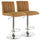 Elama  2 Piece Vintage Faux Leather Adjustable Bar Stool in Camel