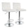 Elama  2 Piece Tufted Faux Leather Adjustable Bar Stool in White with Chromed Base