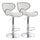 Elama  2 Piece Faux Leather Adjustable Bar Stool in White with Chrome Base