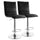 Elama  2 Piece Vintage Faux Leather Adjustable Bar Stool in Black with Chrome Base