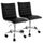 Elama  2 Piece Adjustable Faux Leather Rolling Office Chair in Black with Chrome Finish