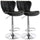 Elama  2 Piece Adjustable Faux Leather Bar Stool in Black with Chrome Base