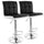 Elama  2 Piece Faux Leather Tufted Bar Stool in Black and White with Chrome Base