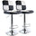 Elama  2 Piece Adjustable Faux Leather Bar Stool in Black and White with Chrome Base