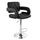 Elama  Faux Leather Tufted Bar Stool in Black with Chrome Base and Adjustable Height