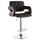 Elama  Faux Leather Tufted Bar Stool in Brown with Chrome Base and Adjustable Height