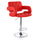 Elama  Faux Leather Tufted Bar Stool in Red with Chrome Base and Adjustable Height