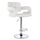 Elama  Faux Leather Tufted Bar Stool in White with Chrome Base and Adjustable Height