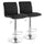 Elama  2 Piece Adjustable Faux Leather Bar Stool in Black with Chrome Base