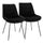 Elama  2 Piece Tufted Chair in Black with Metal Legs