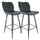 Elama  2 Piece Diamond Stitched Faux Leather Bar Chair in Black with Metal Legs