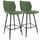 Elama  2 Piece Faux Leather Bar Chair in Green with Metal Legs