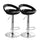 Elama  2 Piece Retro Adjustable Bar Stool in Black with Chrome Base