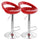 Elama  2 Piece Retro Adjustable Bar Stool in Red with Chrome Base