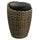 Elama  1 Piece Wicker Outdoor Ottoman Chair in Brown and Black