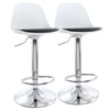 Elama  2 Piece Adjustable Bar Stool in Black and White with Chrome Base