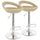 Elama  2 Piece Adjustable Rattan Barstool in Tan with Chrome Base