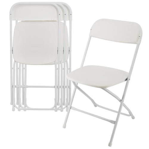 Elama  4 Piece Plastic Folding Chair in White