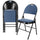 Elama  4 Piece Metal Folding Chair with Padded Seats in Dark Blue