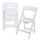 Elama  4 Piece Plastic Folding Resin Chair in White with Removable Seat Pad