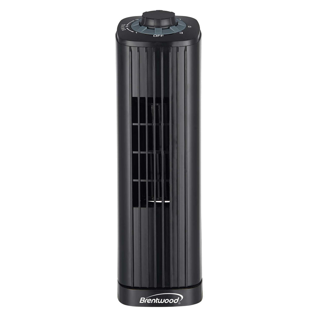 Brentwood  14 Inch 3-Speed Oscillating Portable Tower in Black